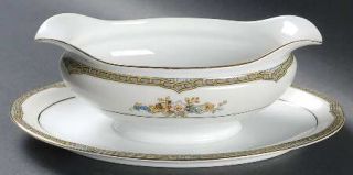 Noritake Fontaine Gravy Boat with Attached Underplate, Fine China Dinnerware   G