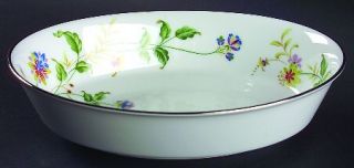 Noritake Nouveau 9 Oval Vegetable Bowl, Fine China Dinnerware   Green/Purple,Bl