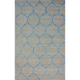 Nuloom Handmade Trellis Blue Cotton Rug (76 X 96) (GreyPattern AbstractTip We recommend the use of a non skid pad to keep the rug in place on smooth surfaces.All rug sizes are approximate. Due to the difference of monitor colors, some rug colors may var