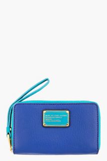 Marc By Marc Jacobs Royal Blue And Turquoise Classic Q Wingman Wristlet Wallet