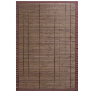 Espresso Bamboo Rug With Brown Border (6 X 9)
