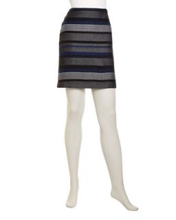 Coleen Striped Skirt, Blue/Gray