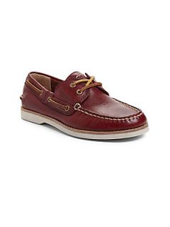 Frye Boys Sully Leather Boat Shoes   Brown