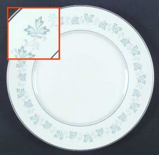Royal Doulton Lyric Dinner Plate, Fine China Dinnerware   Blue Leaves On Rim