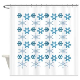  blue snowflakes.png Shower Curtain  Use code FREECART at Checkout