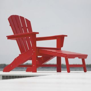 POLYWOOD South Beach Ultimate Adirondack Chair with Hideaway Ottoman   HNA15AR