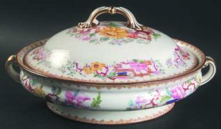 Minton Chinese Tree (Smooth) Round Covered Vegetable, Fine China Dinnerware   Fl