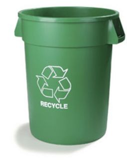 Carlisle 32 gal Recycle Waste Container   Polyethylene, Green