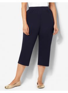 Catherines Plus Size Suprema Knit Capri   Womens Size 0X, Mariner Navy