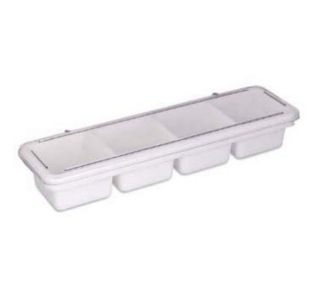 Browne Foodservice Bar Caddy/Condiment Tray, 4 Compartments, each 4 x 4 in x 2 3/4 in, with Cover
