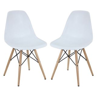 Modway Pyramid Dining Side Chairs   Set of 2   White   EEI 928 WHI