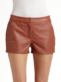 Havana Distressed Leather Shorts
