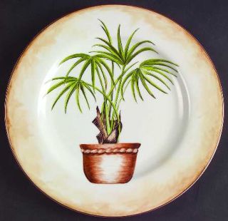 American Atelier Tropical Palm Salad Plate, Fine China Dinnerware   Palm Leaves