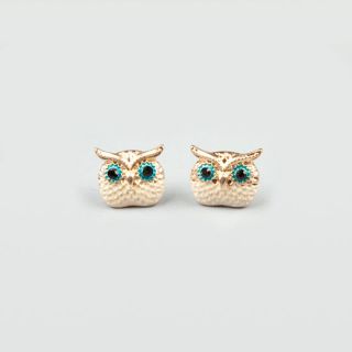 Epoxy Owl Earrings Gold One Size For Women 184808621