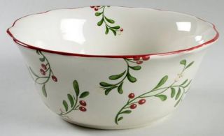 Better Homes and Gardens Mistletoe 10 Round Serving Bowl, Fine China Dinnerware