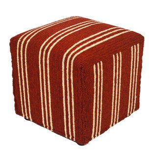 South Beach Red Striped Indoor/ Outdoor Ottoman