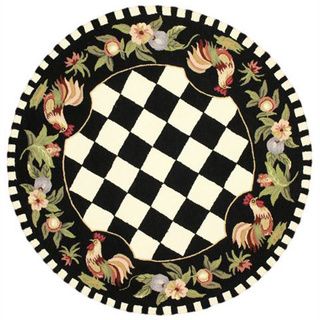 Nuloom Hand hooked Moroccan Rooster Checkered Wool Rug (6 Round)