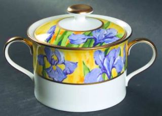 Mikasa Purple Iris Sugar Bowl & Lid, Fine China Dinnerware   Homage To Van Gogh,