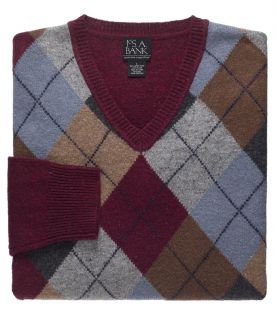 Lambswool Argyle V Neck Sweater JoS. A. Bank