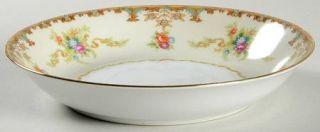 Aladdin Regal Coupe Soup Bowl, Fine China Dinnerware   Green&Brown Scrolls,Flora