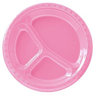 Candy Pink (Hot Pink) Divided Plastic Dinner Plates