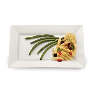 White Premium Plastic Rectangle Lunch Plates
