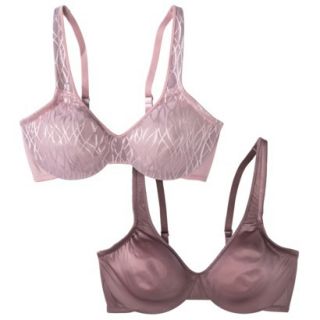 Self Expressions By Maidenform Womens 2 Pack Unlined Full Figure Bra   Lotus