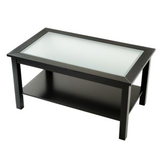 Bianco Collection Black Glass Top Coffee Table