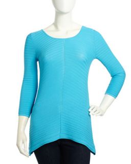 Ribbed Woven Sweater, Montego Bay
