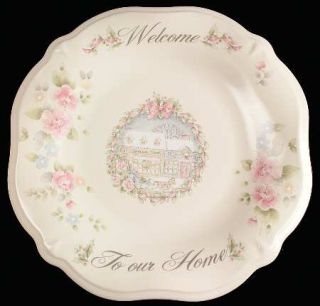 Pfaltzgraff Tea Rose Holiday Sculpted Tray Welcome, Fine China Dinnerware   Pe