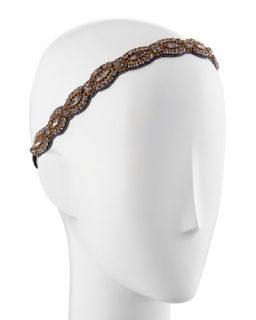Rhinestone Elastic Headband, Gunmetal