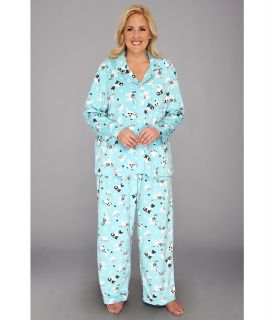 Karen Neuburger Plus Size Holiday Novelties Microfleece L/S Girlfriend PJ Womens Pajama Sets (Green)