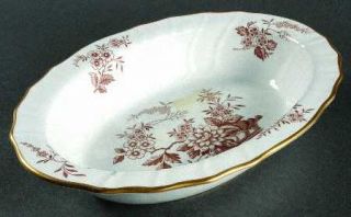 Spode Berkshire 10 Oval Vegetable Bowl, Fine China Dinnerware   Brown Floral, S