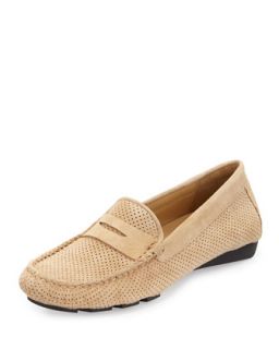 Rob Perforated Suede Driver, Desert