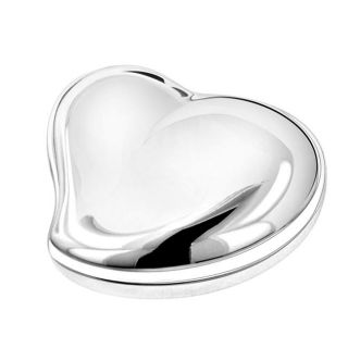 Beating Heart Silver Jewelry Box (SilverMaterials SilverplatedLining Black velvetDimensions 3 inches high x 3 inches wide x 1 inches deep )