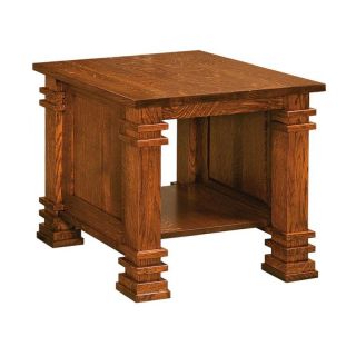 Chelsea Home Elizabethtown Square Michaels Cherry Wood End Table with Shelf