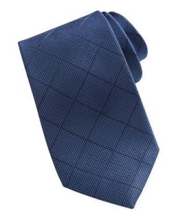 Square Jacquard Contrast Tail Tie, Navy/Black