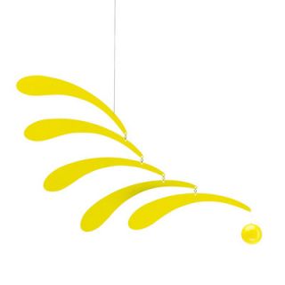 Flensted Mobiles Abstract Flowing Rhythm Mobile in Yellow f005Yellow