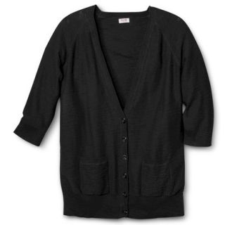 Mossimo Supply Co. Juniors Plus Size 3/4 Sleeve Boyfriend Sweater   Black 3X
