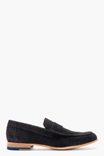 Ps Paul Smith Slate Blue Suede Penny Loafers