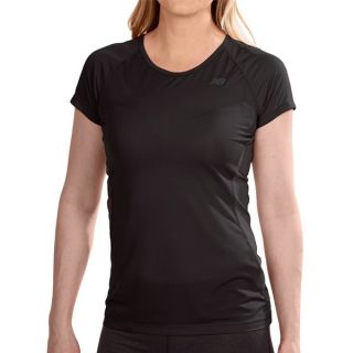 New Balance Run T Shirt   Short Sleeve (For Women)   BLACK (M )