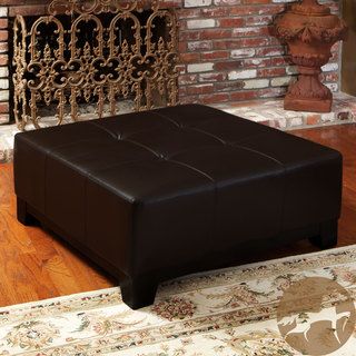 Christopher Knight Home Darlington Expresso Bonded Brown Leather Ottoman