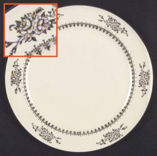 Edwin Knowles 513 E 1 Luncheon Plate, Fine China Dinnerware   Hostess, Gold Flow