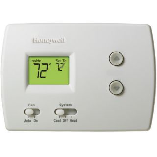 Honeywell TH3210D1004 PRO 3000 NonProgrammable Heat Pump Thermostat Backlit, 2H/1C, Dual Powered