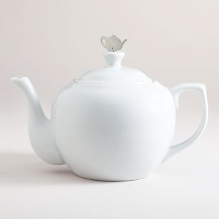 White Ceramic President Teapot   World Market