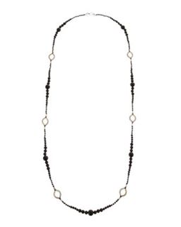 Long Black Onyx & CZ Marquise Necklace