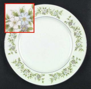 Hara Spring Dinner Plate, Fine China Dinnerware   Purple Blue & White Flowers,Gr