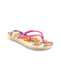 Havaianas Little Girls & Girls Disney Princess Flip Flops/White Pink   White P