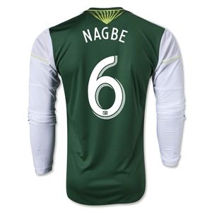 adidas Portland Timbers 2013 NAGBE LS Authentic Primary Soccer Jersey
