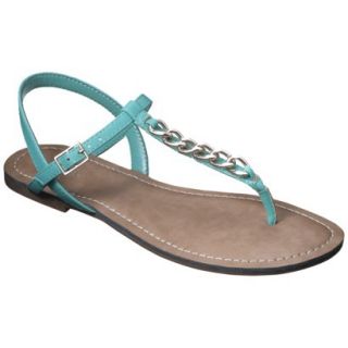 Womens Merona Tracey Chain Sandals   Turquoise 5.5